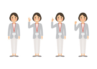 女性の先生 ポーズ集 全身