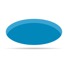 Blue hole design icon with shadow, circle web flat object, golf deep  sign vector illustration