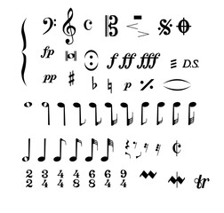 Musical Notation Collection - obrazy, fototapety, plakaty