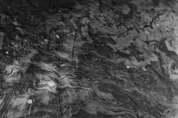 Obraz premium oil spill black background ecology disaster, nature industrial pollution, toxic water abstract