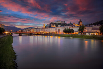 Fototapeta na wymiar Salzburg sunset