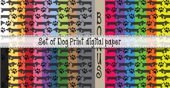 dachshund digital paper