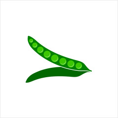 Peas Icon, Pod Fruit Pisum Sativum, Spherical Seed Or The Seed Pod