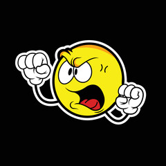 The yellow angry icon is very cute, perfect for your clothes or merchandise design, round and adorable