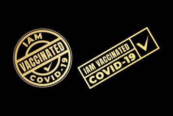 Fototapeta na wymiar Vaccine Check I Have Got Vaccinated Covid-19 Badge Label Stamp Watermark Logo Design