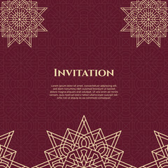 Fototapeta premium Wedding invitation and announcement card with ornament in arabian style. - Vector.