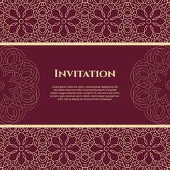 Wedding invitation and announcement card with ornament in arabian style. - Vector.