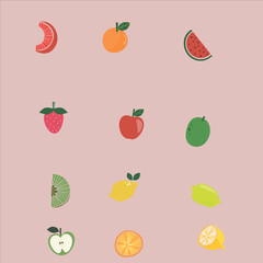 create fruit icons illustration 