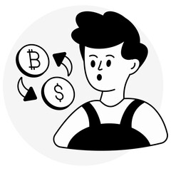 An editable design icon of currency exchange