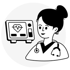 A Unique design icon of ecg monitor