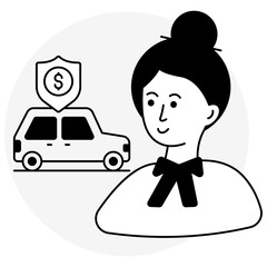 Conceptual design icon of car security