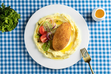 Chicken Kiev with mashed potato 