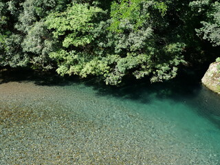 Scenery of riverbanks in Nogo Hakusan, Gifu Prefecture