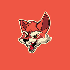 cartoon fox head sticker design is very cute and adorable