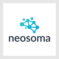 Neosoma Brain Connectivity Logo Modern Neural Network Design for Innovative Technologies
