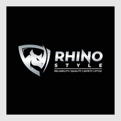 Vector Logo Illustration Rhino Gradient Colorful Style.