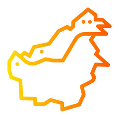 Borneo Island gradient icon