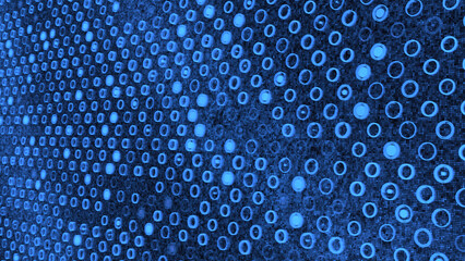 Background of colored pulsating circles. Animation. Electronic background with lots of flashing small circles. Colored background with flashing circles