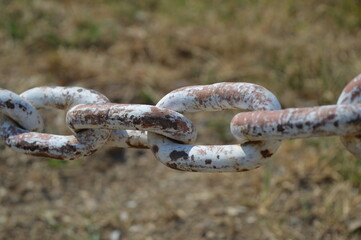 Very heavy and strong chain with rusty links