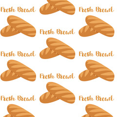 Vector seamless pattern Fresh bread bakery pattern 