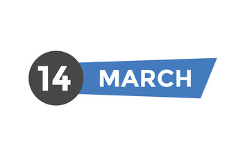 march 14 Calendar icon Design. Calendar Date 14th March. Calendar template 
