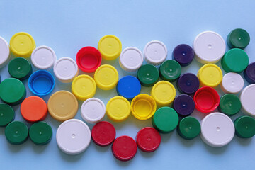 Colorful plastic bottle caps