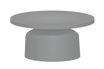 Round plastic table. vector illustration
