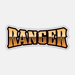 ranger sticker text effect with modern and simple style, usable for logo or campaign title