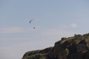 paragliding on cliffs in Normandy near Omaha Beach