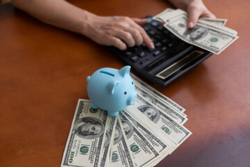 woman hands counting money, US dollars
