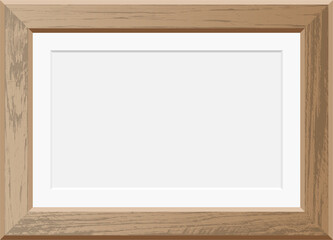 Realistic wooden picture frame clip art
