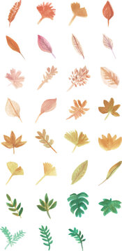 autmn leaf autumn leaves watercolor natural style vector esp for mid autumn festival, halloween, thanksgiving, christmas 