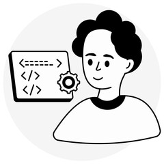 Editable design icon of software developer