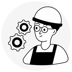 Vector design of live journalist, glyph style