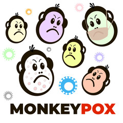 An outbreak of the monkey pox virus. Disease prevention banner, design.