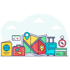 Vector design of traveling map