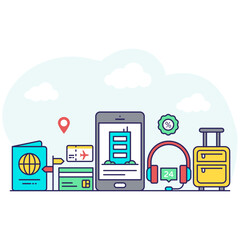 A unique design illustration of mobile hotel booking