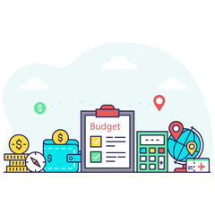 Premium download illustration of budget accounting