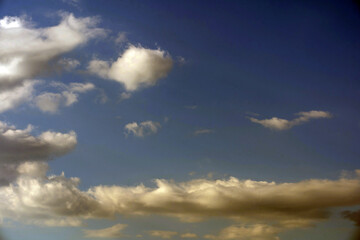 Clouds in the blue sky, blue sky with white clouds.