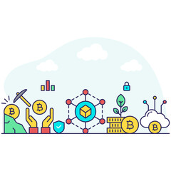 A premium download illustration of blockchain