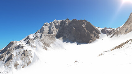 mountain snow sun ray illustration