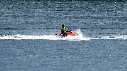 We swam in the water of the ocean