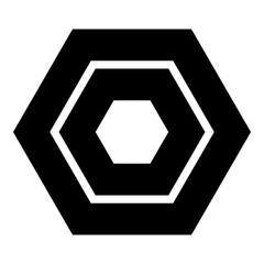 Polygon Hexagon Flat Icon Isolated On White Background