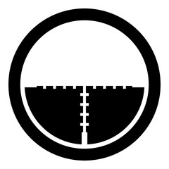 Reticle Scope Abstract Sight Glyph Flat Icon Isolated On White Background