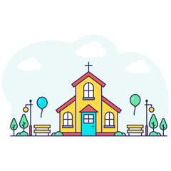 Perfect design illustration of church