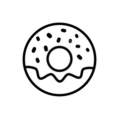 Donut simple icon vector. Flat design