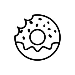 Donut, sweet simple icon vector. Flat design