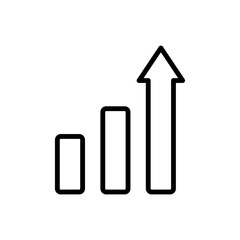 Growing graph, sales analytics simple icon vector. Flat design