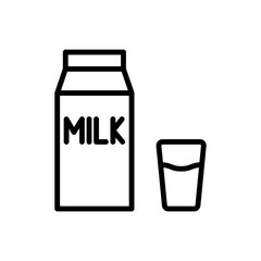 Milk package with glass simple icon vector. Flat design