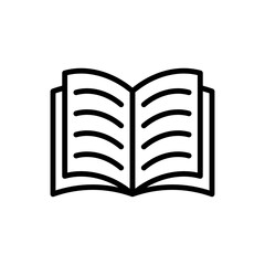 Open book simple icon vector. Flat design